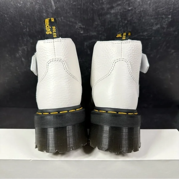 DOC DEVON HEART PEBBLED LEATHER PLATFORM BOOTS WOMENS SIZE 7 MILLED NAPPA - Picture 3 of 12